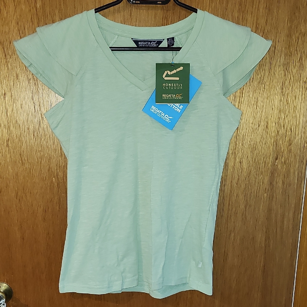Fitted Green Cap Sleeve Tee